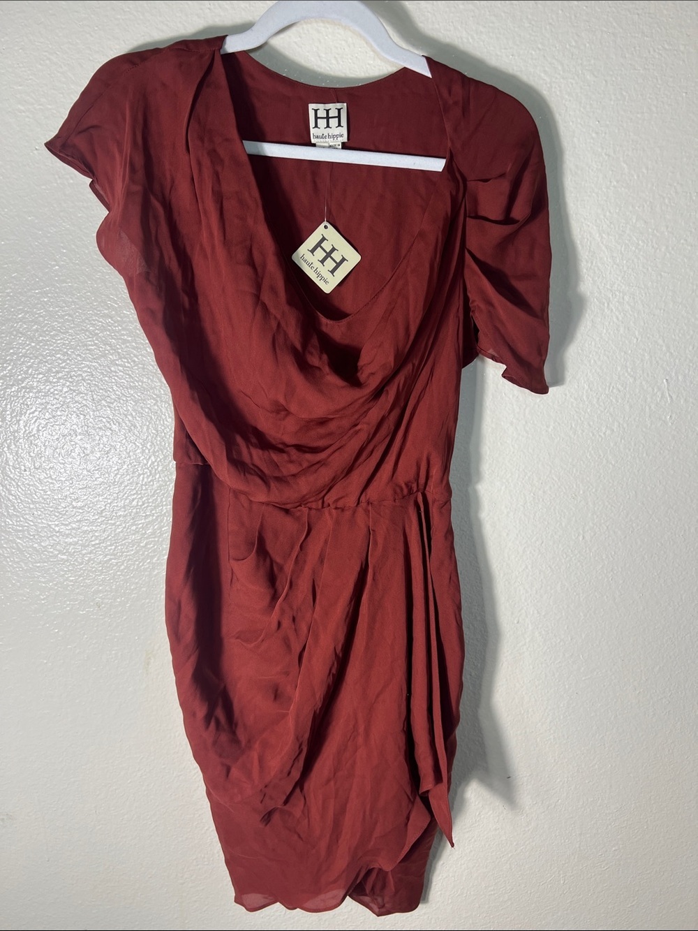 Haute hippie Cowl Neck Rust Women's Dress size XS